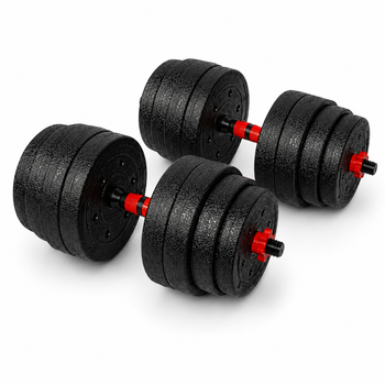 Гантелі композитні Champion X-venum 2шт 51см 19.5 кг Чорно-Червоний