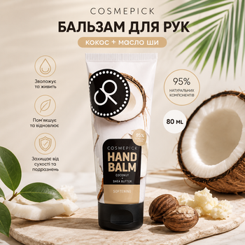 Бальзам для рук пом’якшуючий Кокос + Масло Ши Cosmepick Coconut & Shea Butter 80 ml