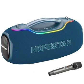 Колонка Bluetooth HOPESTAR A80 ULTRA Wireless Bluetooth Speaker 650W/TWS/IPX6/RGB/40000mAh портативна акустика + мікрофон Синій