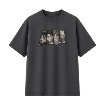 Футболка з вишивкою унісекс графіт XL-3XL розмір Attack on Titan