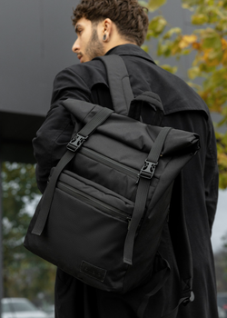 Повседневный черный рюкзак Sambag Zard Rolltop из полиэстера с отделением для ноутбука 17"