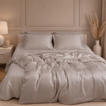 Простынь Mirson Tencel №14 Grey Blue 180x220 см (2200013883791)