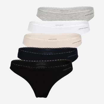 Набор трусиков танга женских хлопковых Pierre Cardin I022SZ0IT.P02.SK24-5LITanga.VR046 XL 5 шт Черный/Серый/Белый/Бежевый (8683858578888)