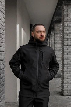 Чоловіча куртка Softshell демісезона без флісу водостійка Easy Intruder 5XL Чорна