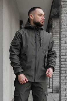 Мужская куртка Softshell демисезонная без флиса водостойкая Easy Intruder 2XL Хаки