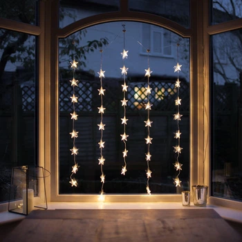 Подвесная гирлянда из звезд Lights4fun 1м x 1м