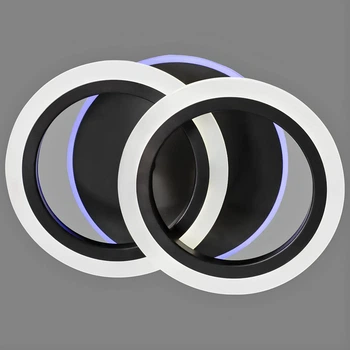 Люстра стельова світлодіодна LED з RGB-підсвіткою Light House SY-20753/2 BK+RGB 270*175*100 32 W+23W PULT DU чорна