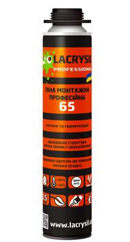 Піна монтажна Lacrysil поліуретанова професійна "65", 800 мл