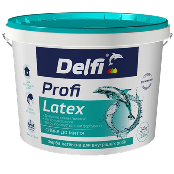 Фарба латексна акрилова для внутрішніх робіт Delfi Profi Latex 1,4 кг