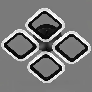 Люстра стельова світлодіодна LED Light House SY-20629/4 BK 335*335*95 56W PULT DU чорна