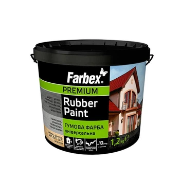 Фарба гумова універсальна Farbex 1.2 кг біла