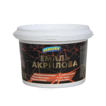 Емаль акрилова Akrilika 0.8 біла глянець