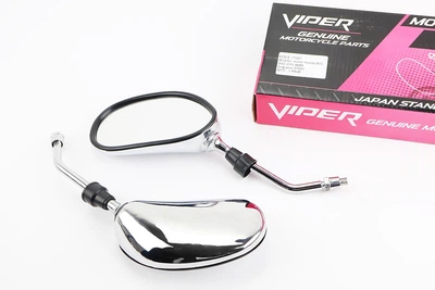 Комплект зеркал для скутера Honda DIO, хром, капля, М8 Viper