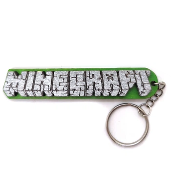 Брелок деревянный "Майнкрафт (Logo Minecraft)" 10x2 см Односторонний