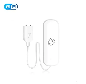 Wi-Fi датчик протечки воды Tuya Smart Life с выносным сенсором, контроль уровня воды