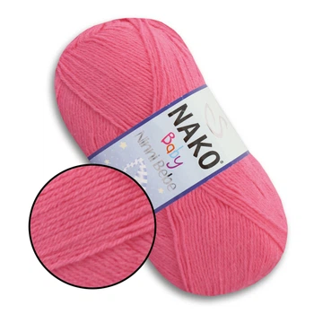 Nako Ninni Bebe, Розовый №236, 100% акрил, 100 г/425 м, средняя толщина, для вязания детской одежды, пледов, пинеток и аксессуаров