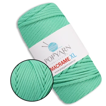 Шнур для макраме Popyarn Macrame XL, Ментол №475, 250 г / 125 м, 100% поліпропілен - для в'язання сумок, килимків, кошиків, панно, декору