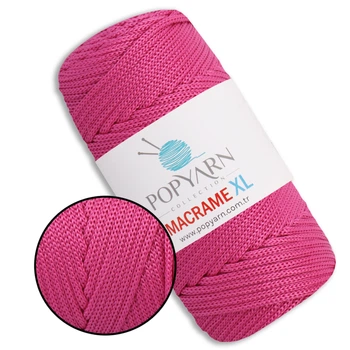 Шнур для макраме Popyarn Macrame XL, Рожевий №429, 250 г / 125 м, 100% поліпропілен - для в'язання сумок, килимків, кошиків, панно, декору