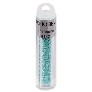Бісер японський Toho Treasure 11/0, 3 г, TT-11-132, натуральний непрозорий, бірюзовий - намистини