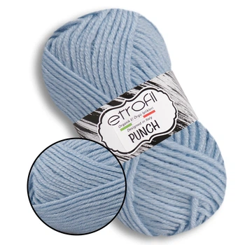 Пряжа Etrofil Punch, 100% микроакрил, 25 г / 70 м, для ковровой вышивки, вязания и декора, цвет Светло-голубой №75141