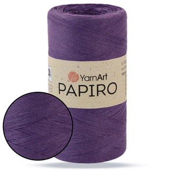 YarnArt Papiro, Фиолет №1324, пряжа рафия 100гр/130м, ЯрнАрт Папиро для вязания сумок, шляпок, декора интерьера, 100% целлюлоза