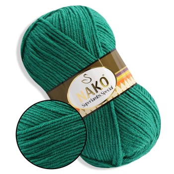 Nako Superlambs Special, Нефрит №181, полушерстяная пряжа, 100 г / 200 м, 49% шерсть / 51% акрил, для свитеров, шапок, шарфов