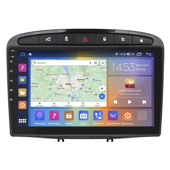 Штатная магнитола 9" Lesko для Peugeot 308 I 2007-2011 4/64Gb CarPlay 4G Wi-Fi GPS Prime IPS 8 ядер Пежо