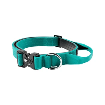Тактичний нашийник для цуценят та міні собак BullyBillows Combat Collar Handle 2.5 cm XS-M: 25 мм, ОШ 34-46 см Бірюзовий