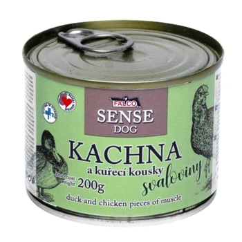 Консервированное мясо для собак Утка с Курицей FALCO SENSE DOG 100% Meat Duck & Chicken 200 г