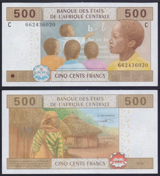 Банкнота ЦАР 500 франк 2002 г. UNC С ЧАД
