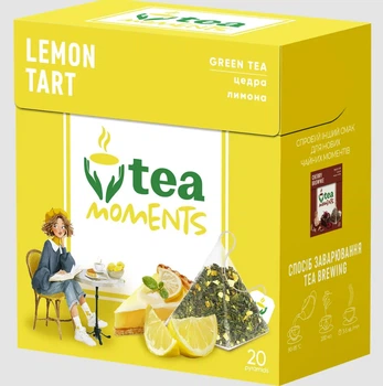 Чай зелений Tea Moments Lemon Tart Лимонний тарт 20 пірамідок по 1.8 г