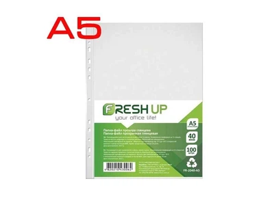 Файли LEADER 100штшт A5 40мкр, з перфор. FR-2040-А5