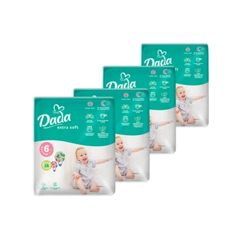 Подгузники Dada Extra Soft Extra Размер 6 Large (16+ кг) 4 упаковки по 38 шт (152 шт) (4820174989576)
