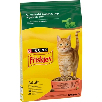 Сухий корм для котів Friskies з яловичиною та овочами, 10 кг