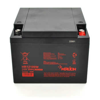 Акумуляторна батарея MERLION HR12100W 12V 28Ah Black
