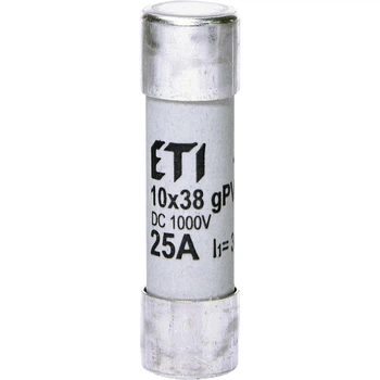 Запобіжник ETI CH 10x38 gPV 25A 1000V DC (30kA) (2625139)