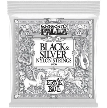 Струни для акустичної та класичної гітари Ernie Ball 2406 Nylon Black & Silver