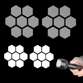Светоотражающие термопатчи «Hexagon» 4шт термопатчи для одежды — повышение видимости и безопасности в сумерках