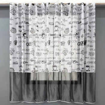 Кухонная тюль-арка VR-Textil №1793т лен молочный с серым 300х170 см (53-0217)