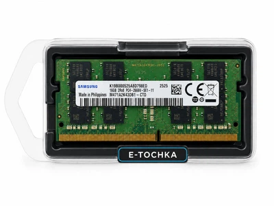 Samsung 16GB DDR4 2666MHz SO-DIMM для ноутбуків, Non-ECC, Unbuffered, 1.2V (M471A2K43DB1-CTD)