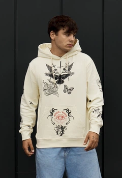 Мужская Кофта Стаф Молочный С Принтом Спортивный С Капюшоном Staff Print Milk XS (401600)