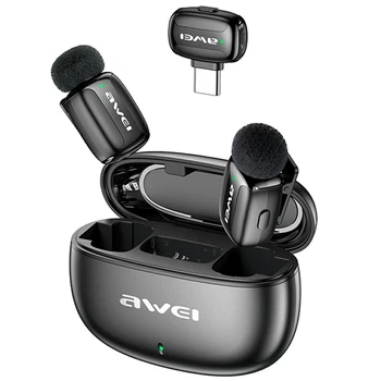 Микрофон галстук AWEI MK5 Duo Ai-Voice Black
