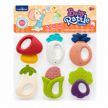 Набор детских погремушек-прорезывателей Baby Rattle Teether, 6 шт