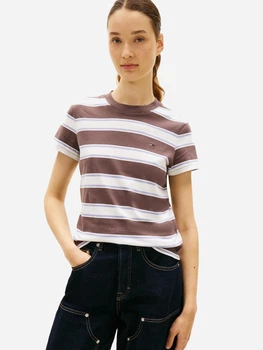 Футболка хлопковая женская Tommy Hilfiger 467223250 L Белый/Коричневый (1161214192)