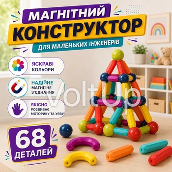 Магнітний конструктор SKY Magnetic Sticks TS-8300 68 деталей, палички та кульки в пластиковому боксі