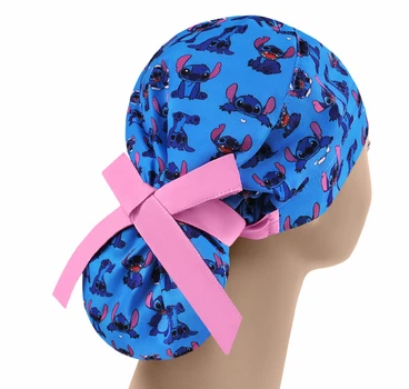 Медицинская шапочка женская PonyTopHat универсальная принт Стич