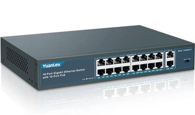 Комутатор YuanLey 18-Port Gigabit PoE Switch 16×PoE+ 1000Mbps 250W (YS20162G-P)