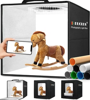 Фотобокс DUCLUS DU5032U 30×30 см с подсветкой 112 LED, мини фотостудия для предметной съемки, набор фонов