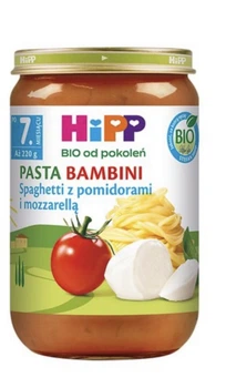 Дитяче пюре HiPP BIO Pasta Bambini Спагеті з томатами та моцарелою від 7 місяців 220 г