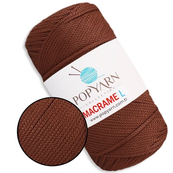 Шнур для макраме Popyarn Macrame L, Теракот №302, 200 г/190 м, 100% поліпропілен - для в'язання сумок, килимків, кошиків, панно, декору